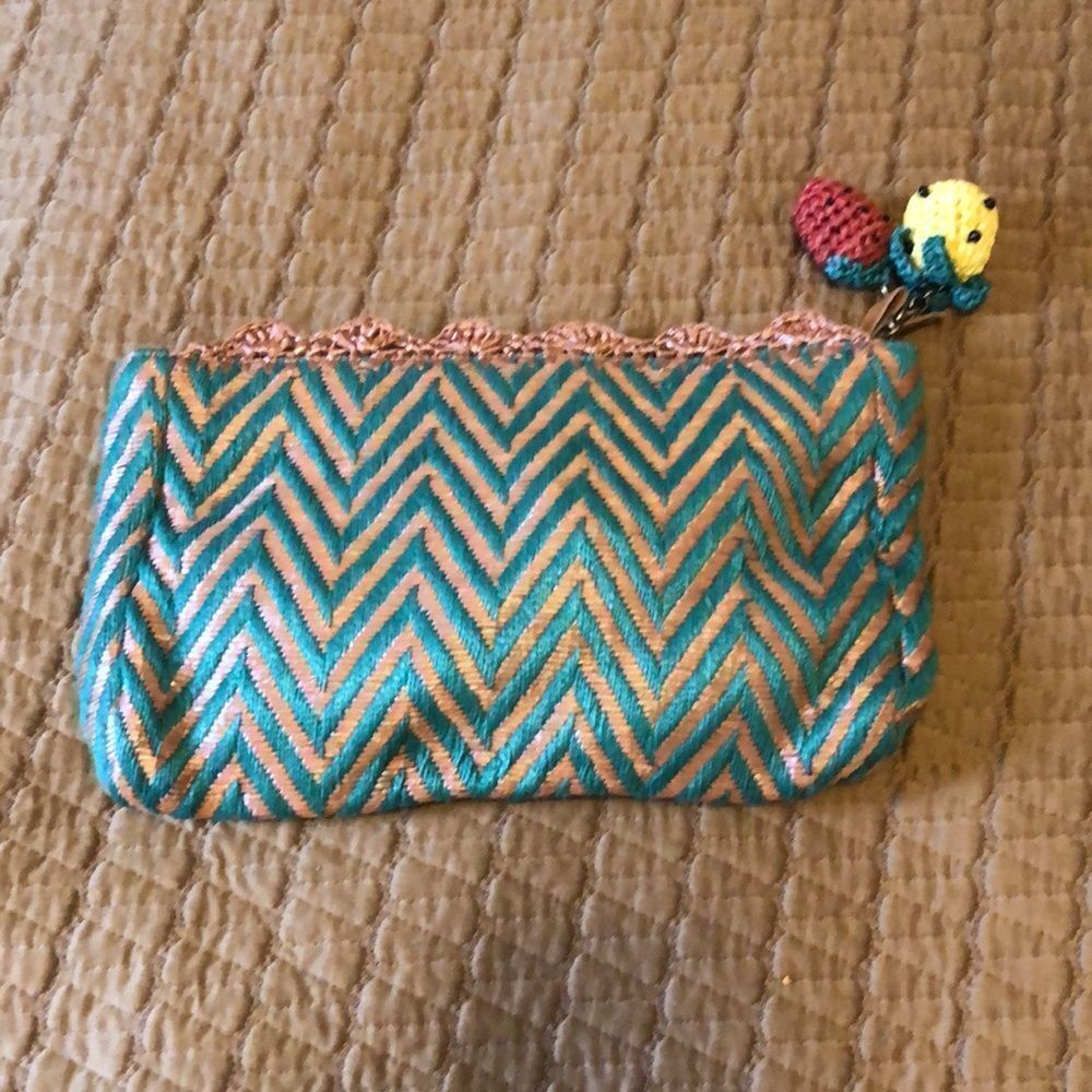 MISS ALBRIGHT GREEN ABD BROWN STRAW FRUIT CLUTCH - Picture 2 of 6